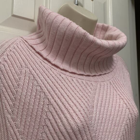 Marble Scotland Powder Pink Sleeveless Turtleneck Poncho Sweater Vest XS Soft - Picture 4 of 8